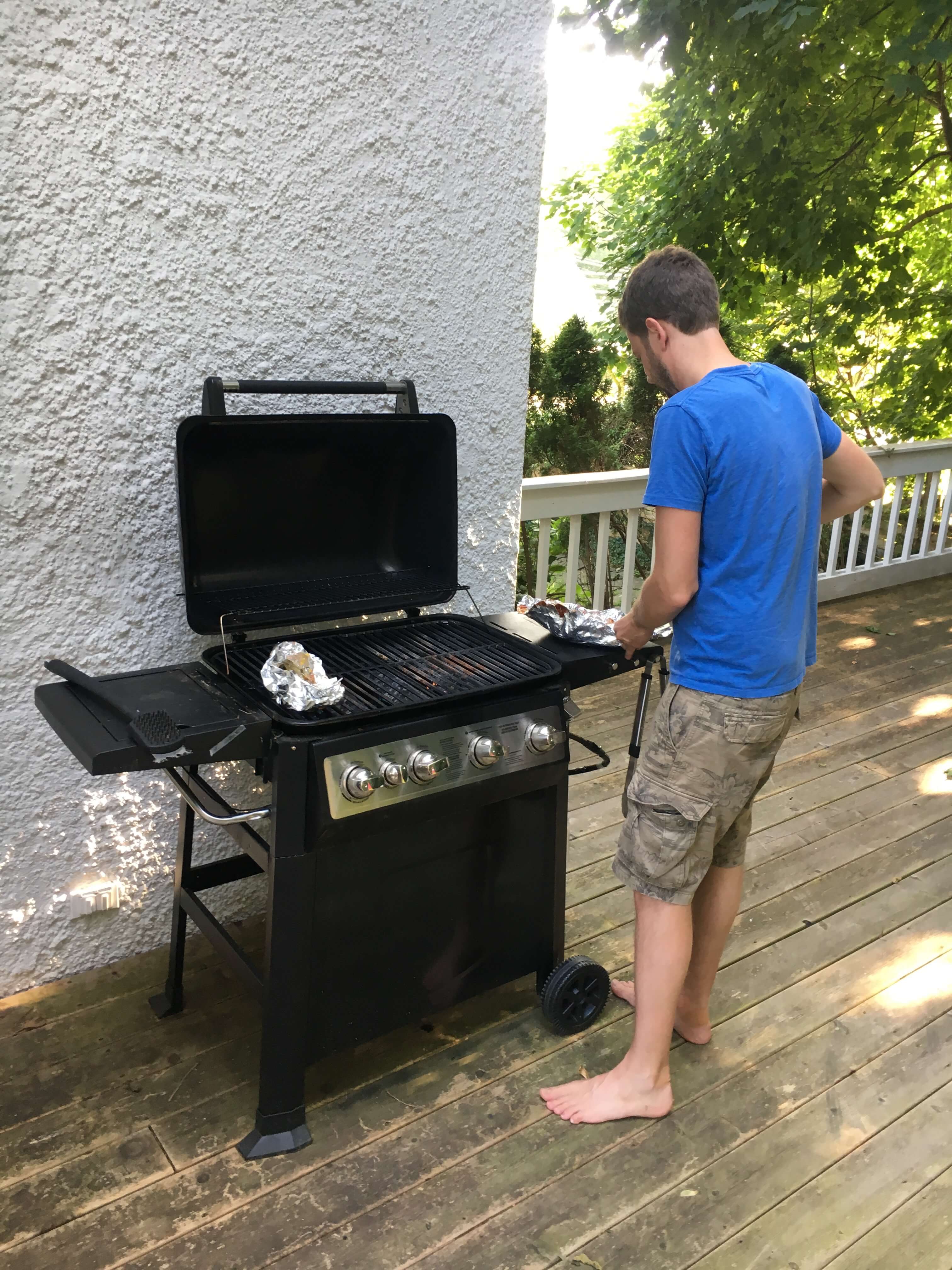 grilling and chilling organic meat greensbury family BBQ