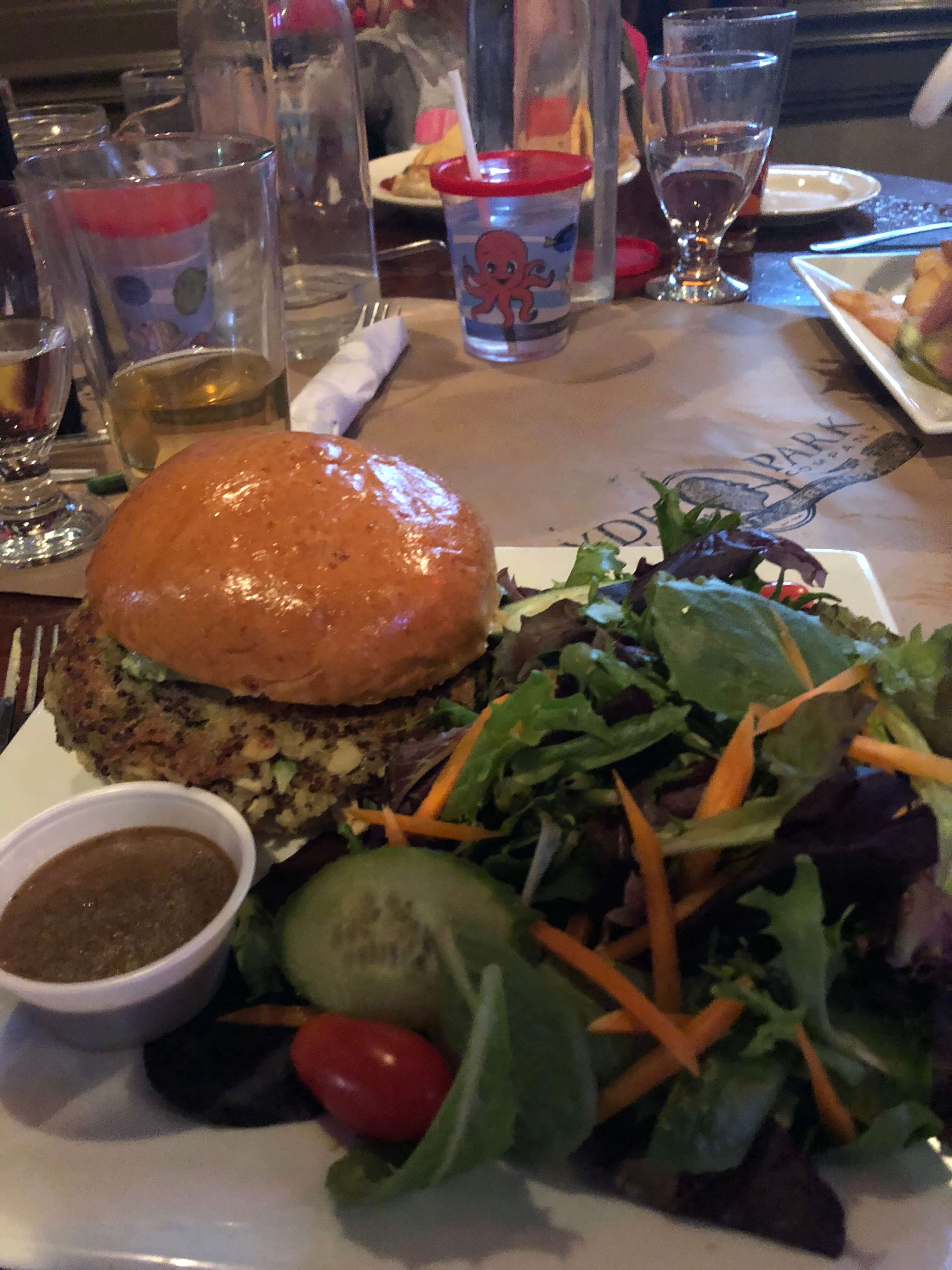 hyde park brewery dinner veggie burger dutchess county