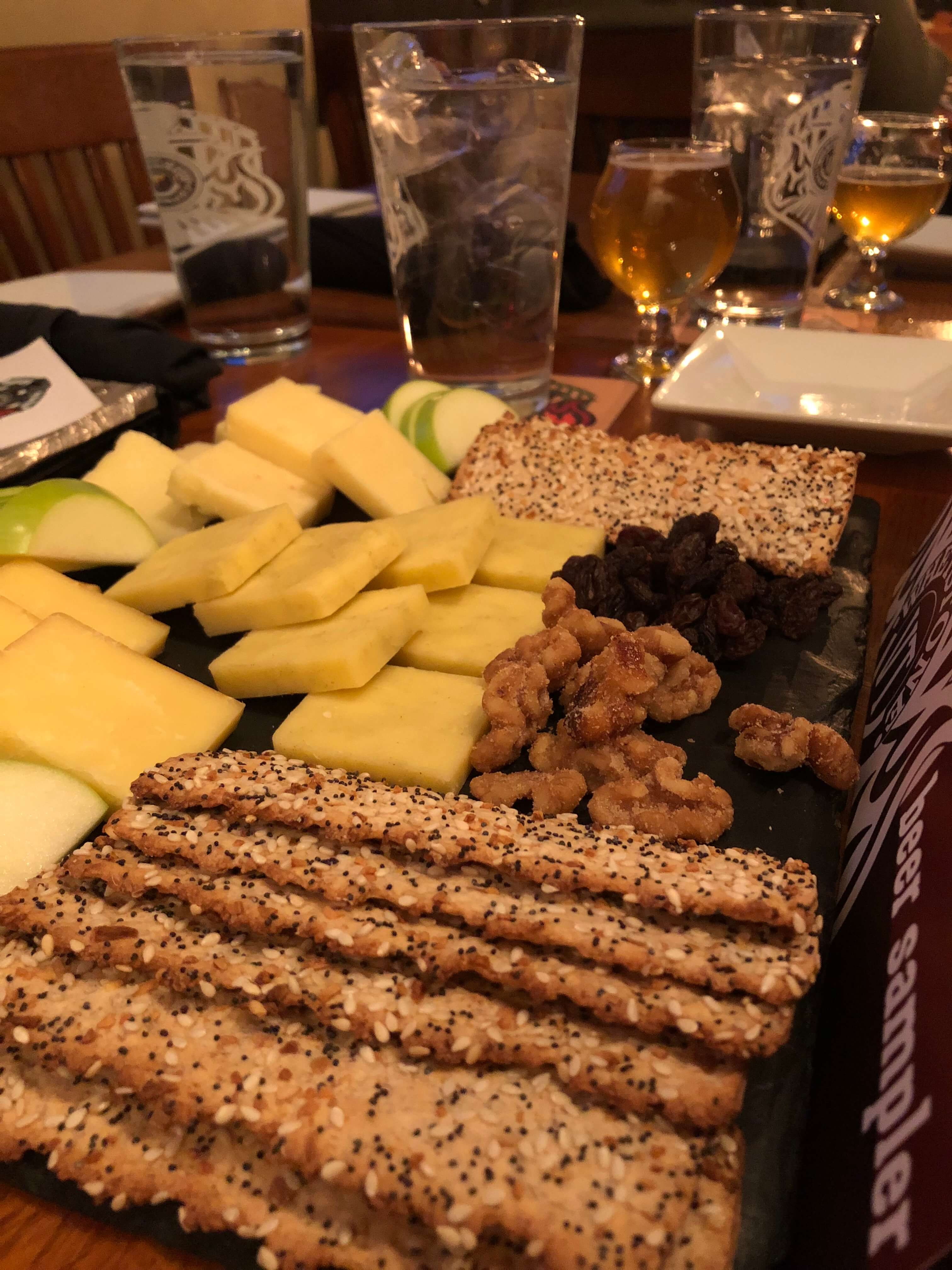 Whetson Station cheese plate and beers