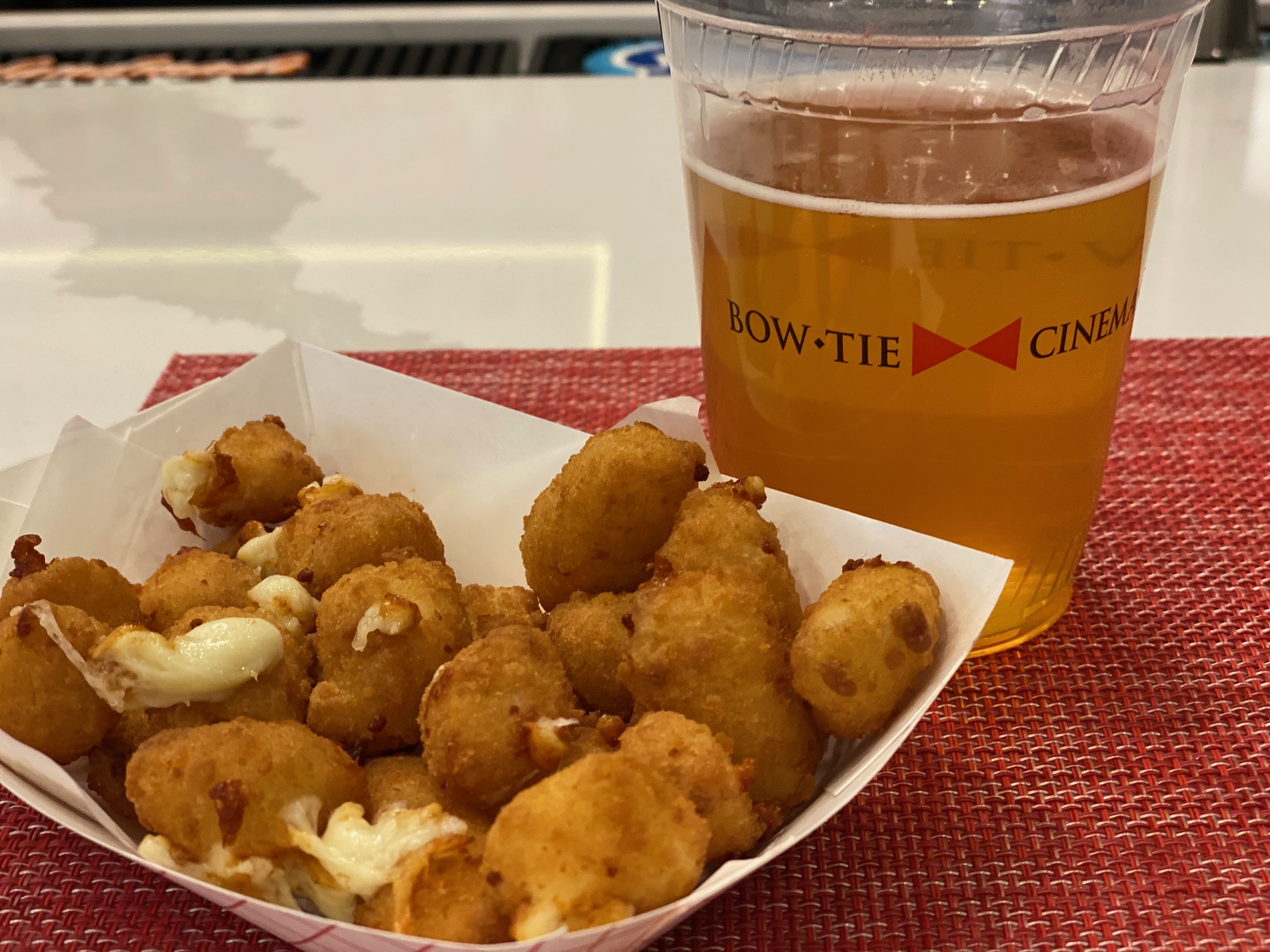 Upgraded Movie-Going Experience at the Bow Tie Cinemas and Majestic Bar in Stamford with beer and cheese curds