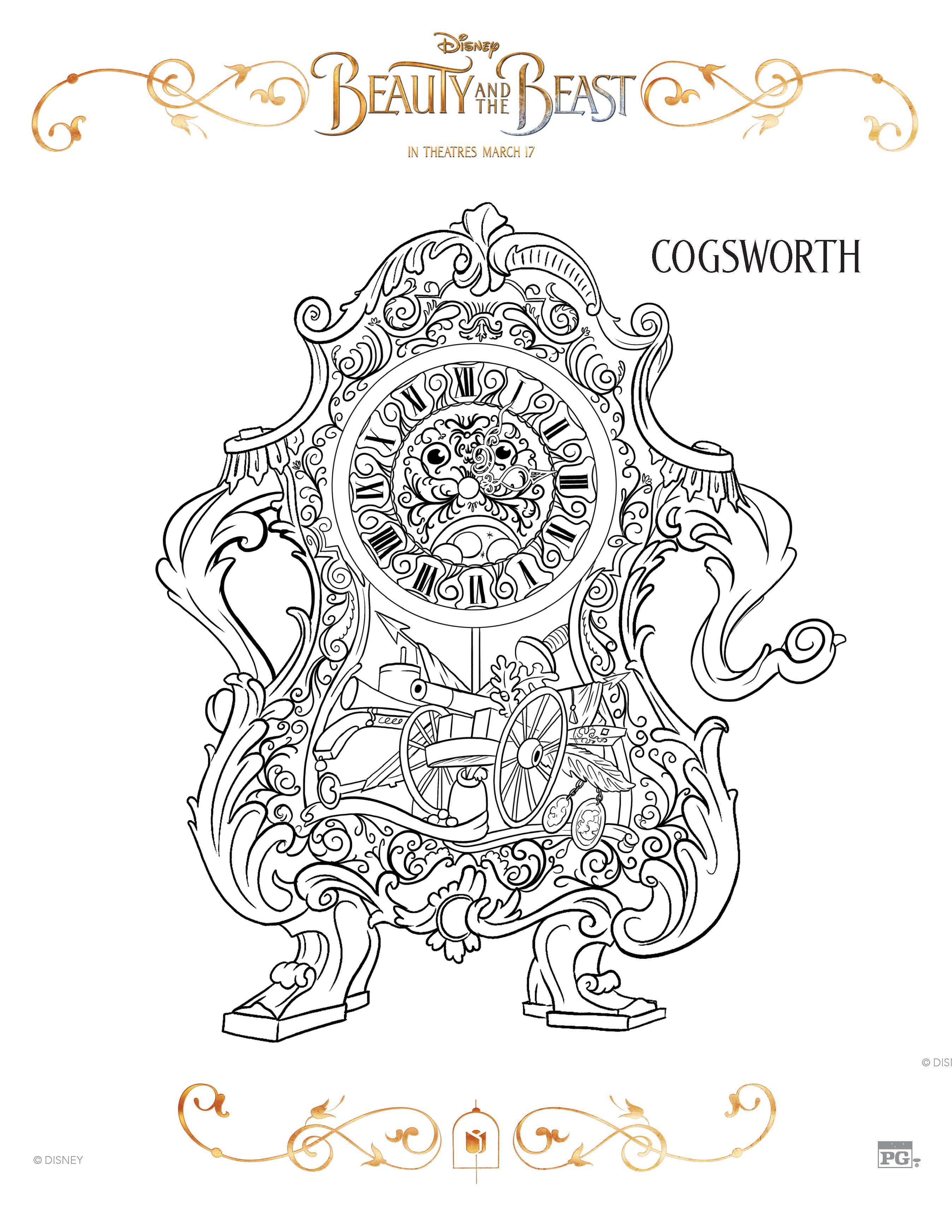 beauty and the beast coloring page beast