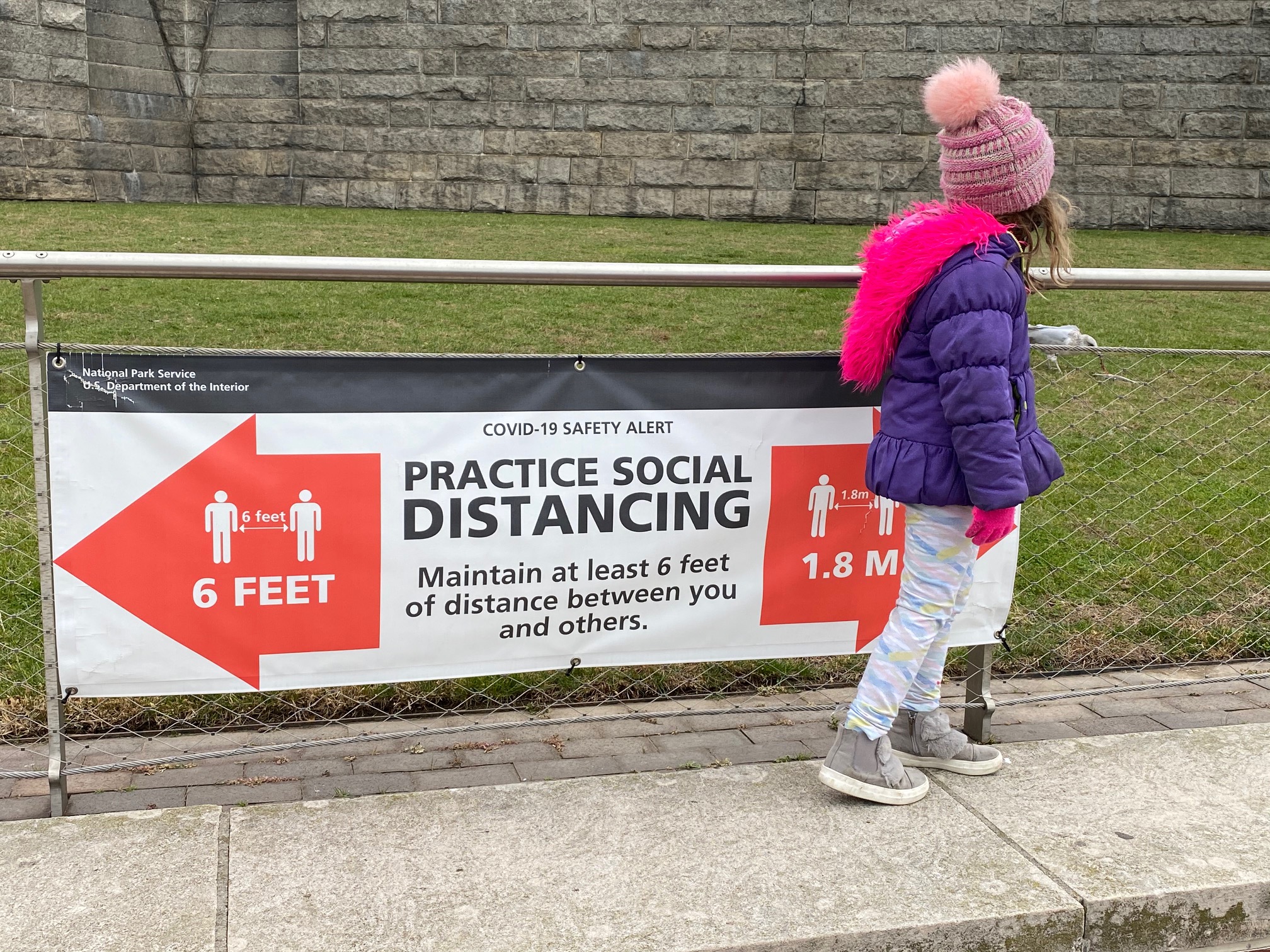 social distancing at statue of liberty